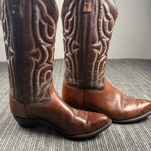 Women’s Texas All American Made Brown Leather Western Boots